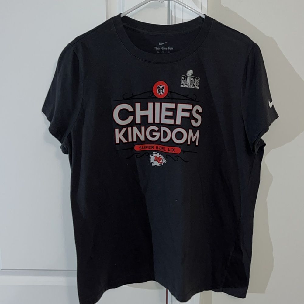 Nike Kansas City Chiefs Kingdom Women’s Gray Cotton Cap Sleeve Super Bowl Shirt